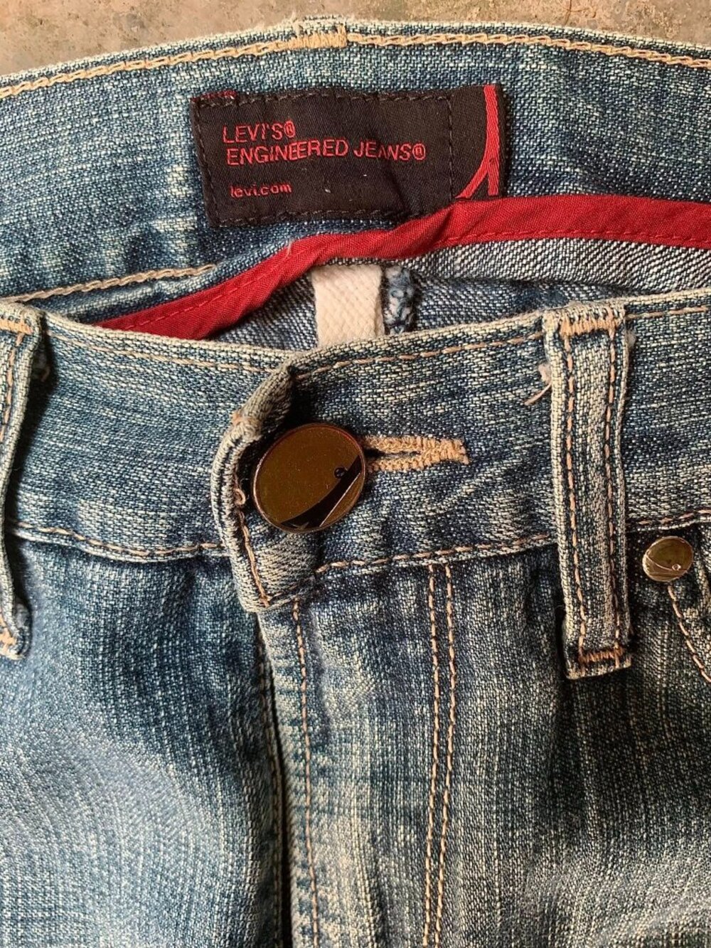 Vintage Wash Baggy Denim Jeans - Picture 3 of 4